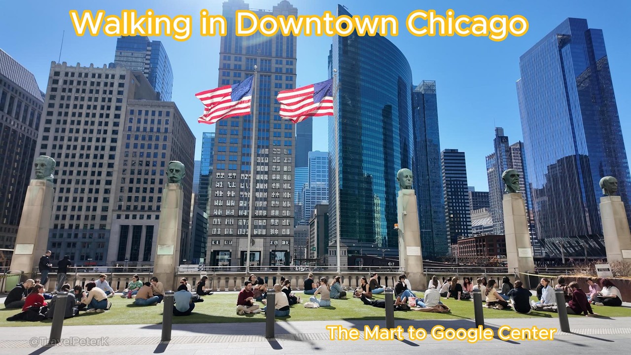 Walking in Downtown Chicago from The Mart to Google Center