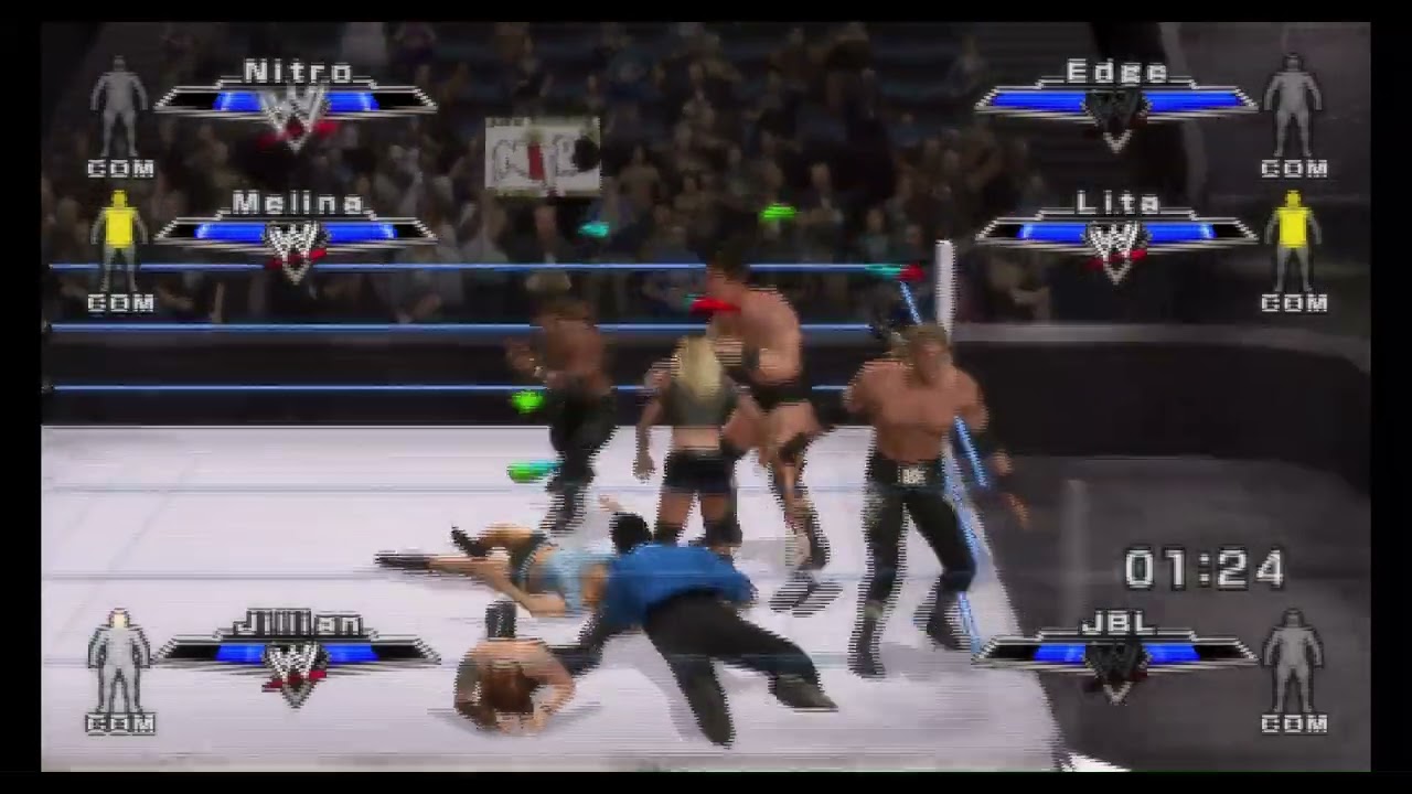 WWE Smackdown Vs Raw 2007 (PS2) - Hardcore Triple Threat Mixed Tag Match Hack