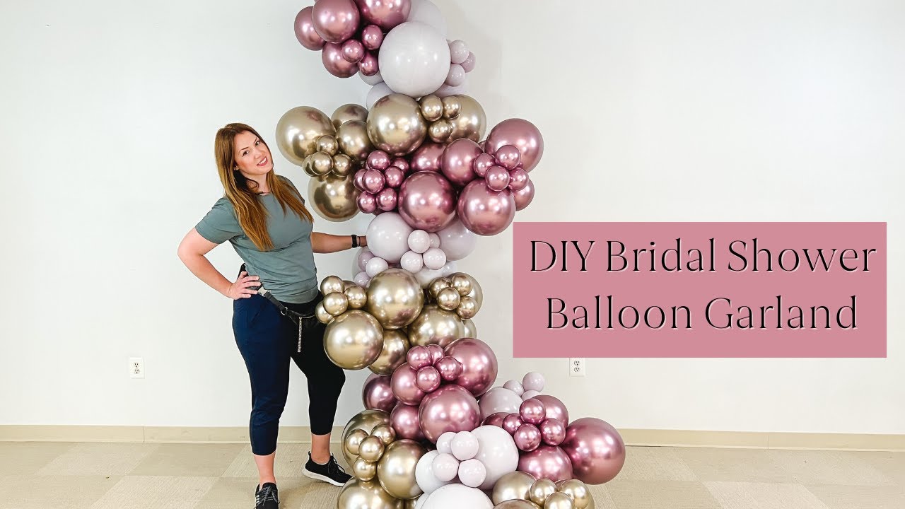 DIY Bridal Shower Balloon Garland | How to Make an Organic Balloon Garland