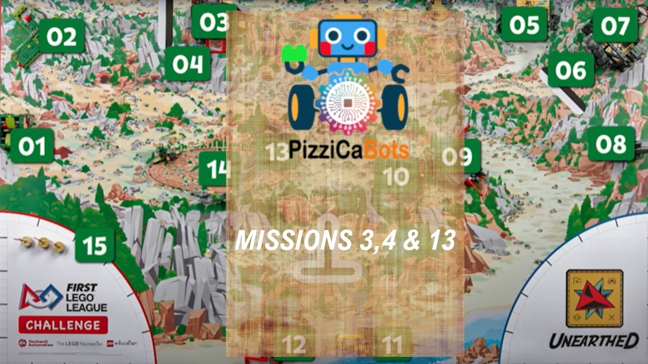 PizziCaBots 🤖 FLL Unearthed | Missioni 3, 4 e 13 – Robot Game FIRST LEGO League