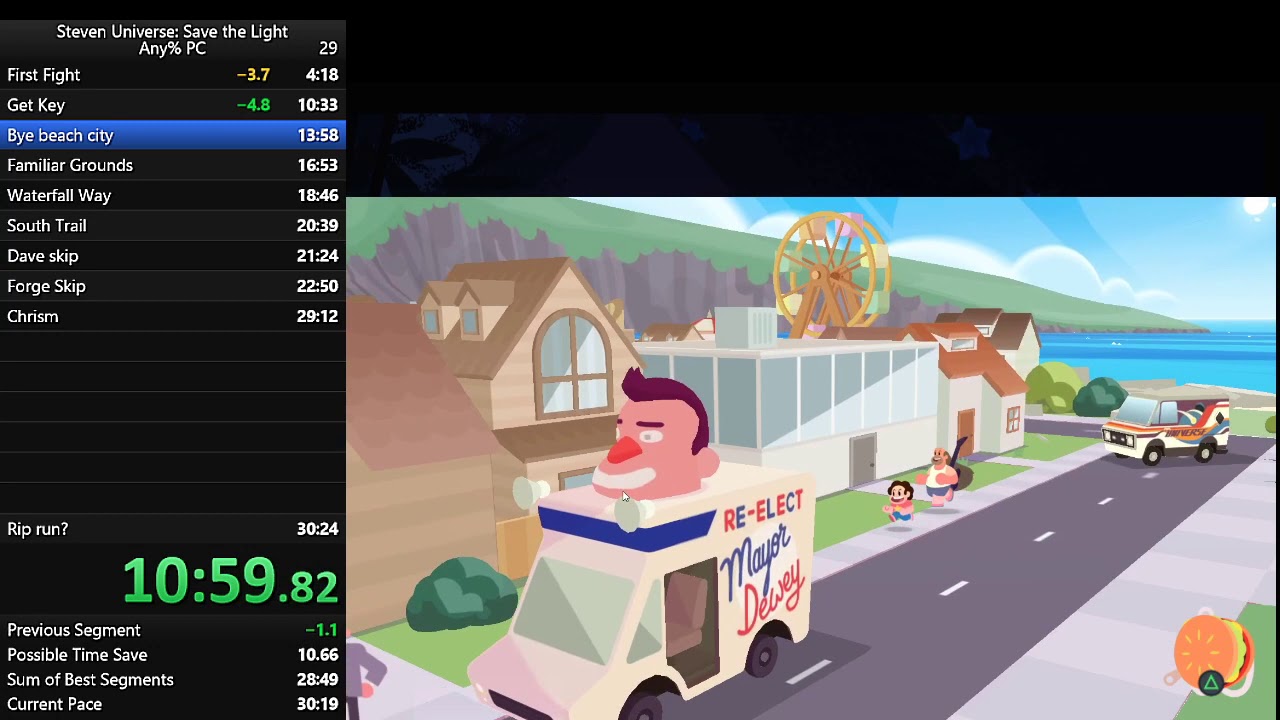 Steven universe save the light speedrun any%pc 29:45