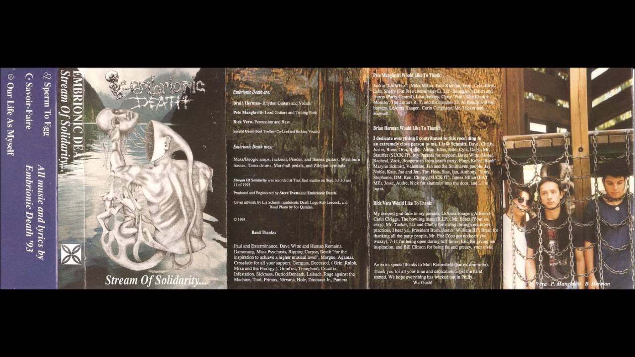EMBRIONIC DEATH (USA/NY) - Stream Of Solidarity Demo 1993 [FULL DEMO]