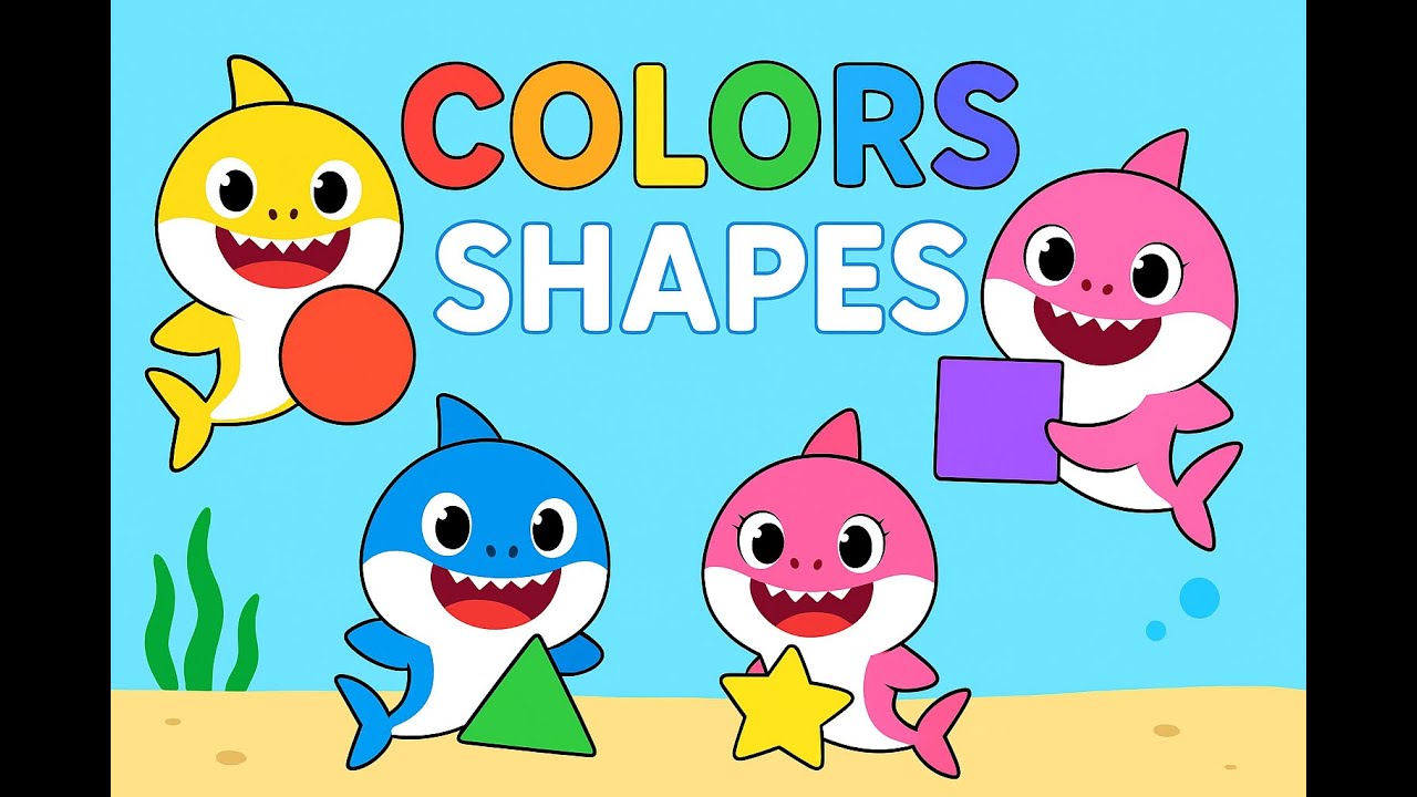 Learn colors & Shapes with Baby Sharks | Toddler Learning Video