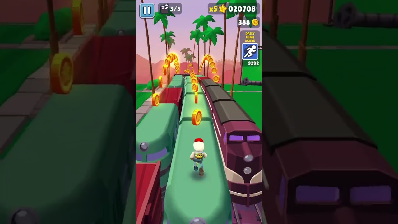 Playing subway surfers