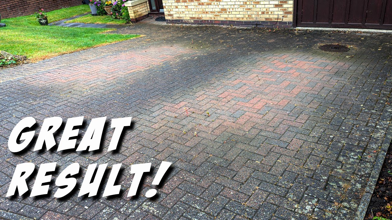 Another happy customer, driveway and patio cleaning pressure washing