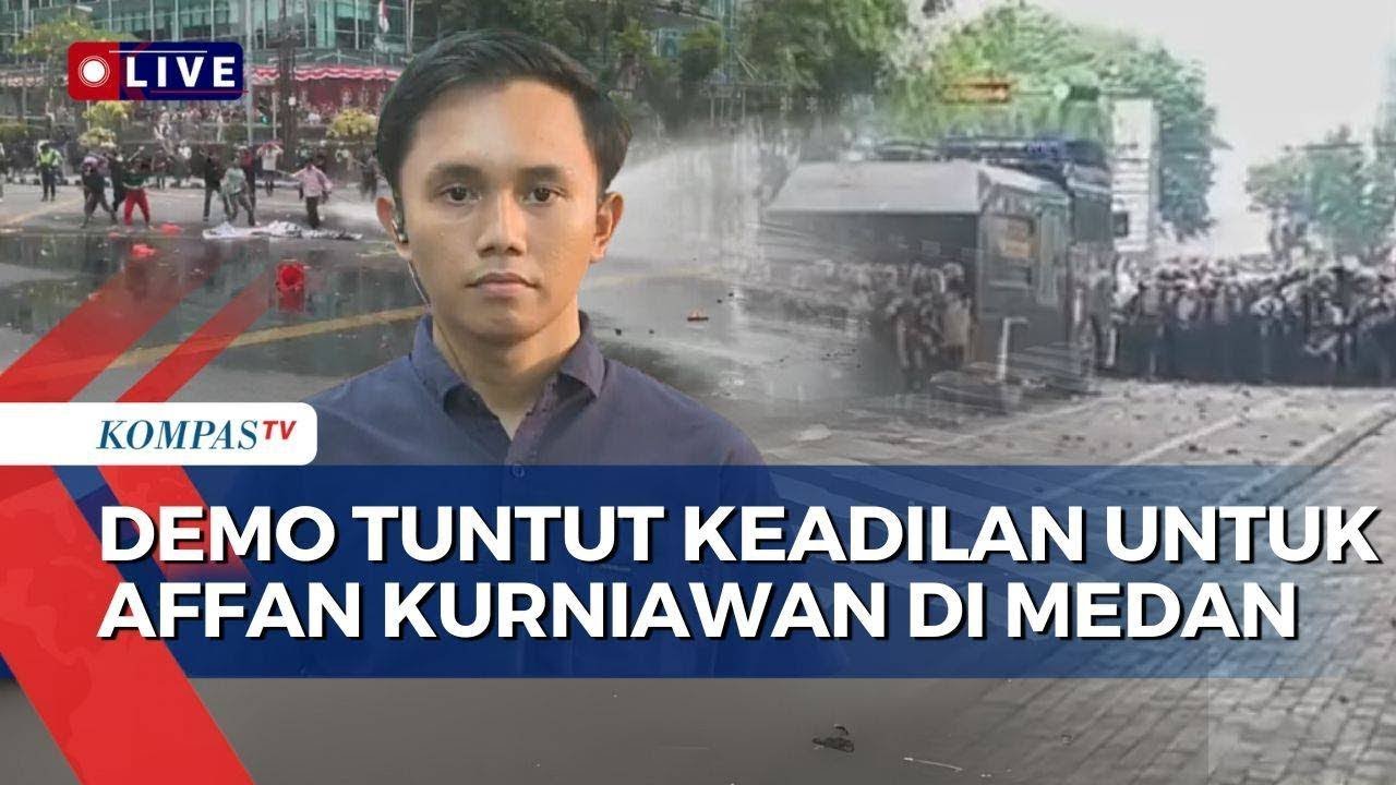 Ricuh! Demo Terkait Tewasnya Ojol Affan Kurniawan di DPRD Sumut Berujung Tembakkan Water Cannon