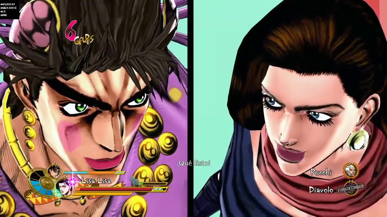 Tequilla Joseph y el elenco de  Battle Tendency Eyes of Heaven Español
