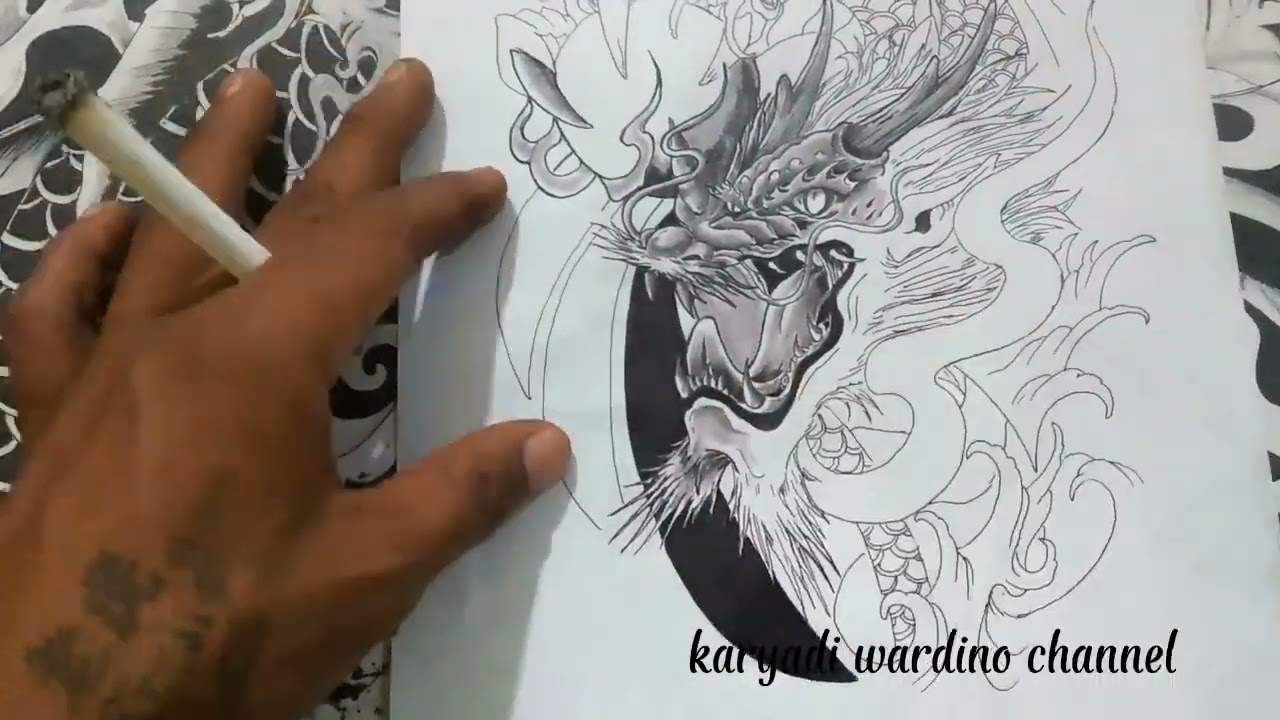 cara menggambar naga#desain tattoo
