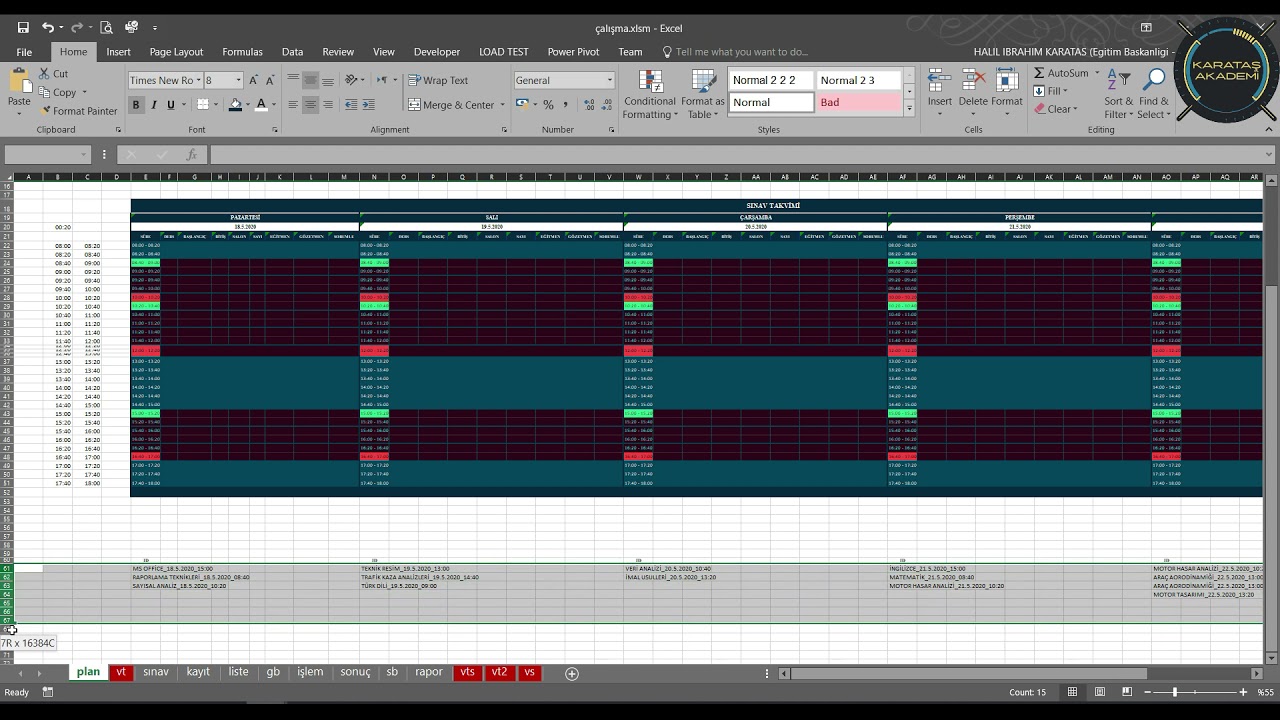 MS Excel | Excel VBA Macro | DERS 33 | Excel'de Takvim Oluşturma