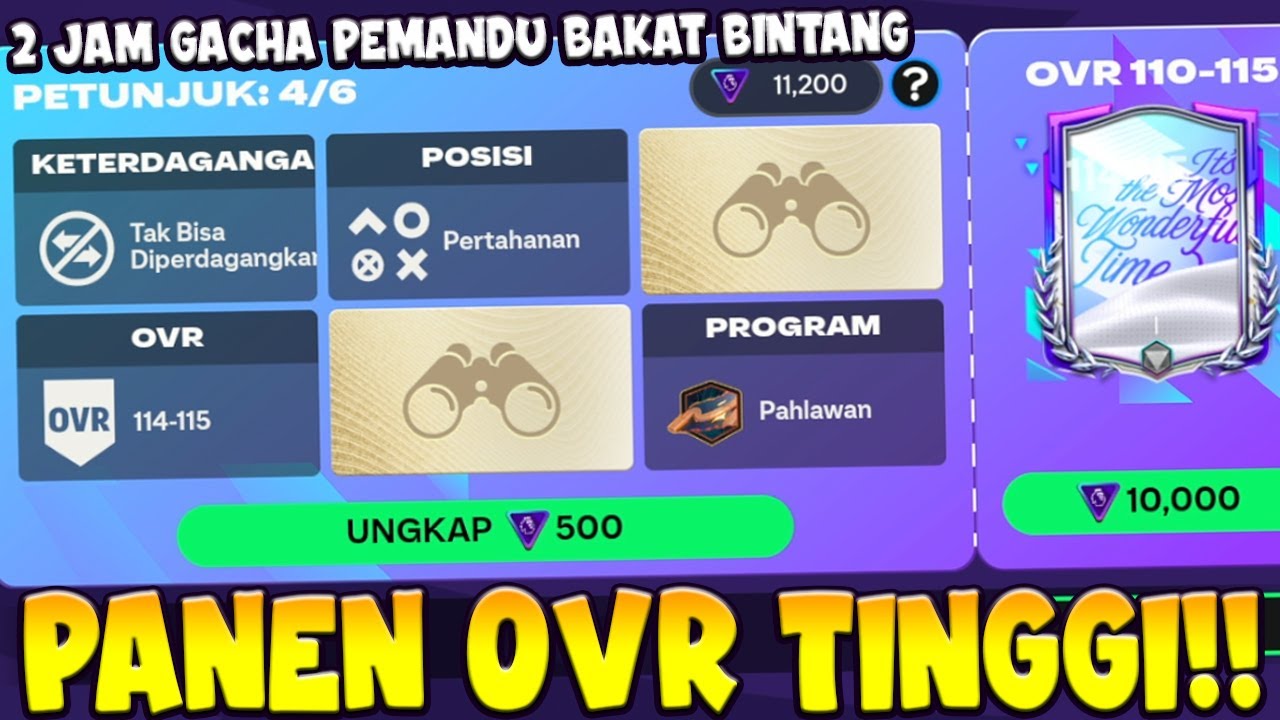GILAAAK 2 JAM GACHA PEMANDU BAKAT BINTANG DI 4 AKUN PANEN PEMAIN OVR TINGGI!!