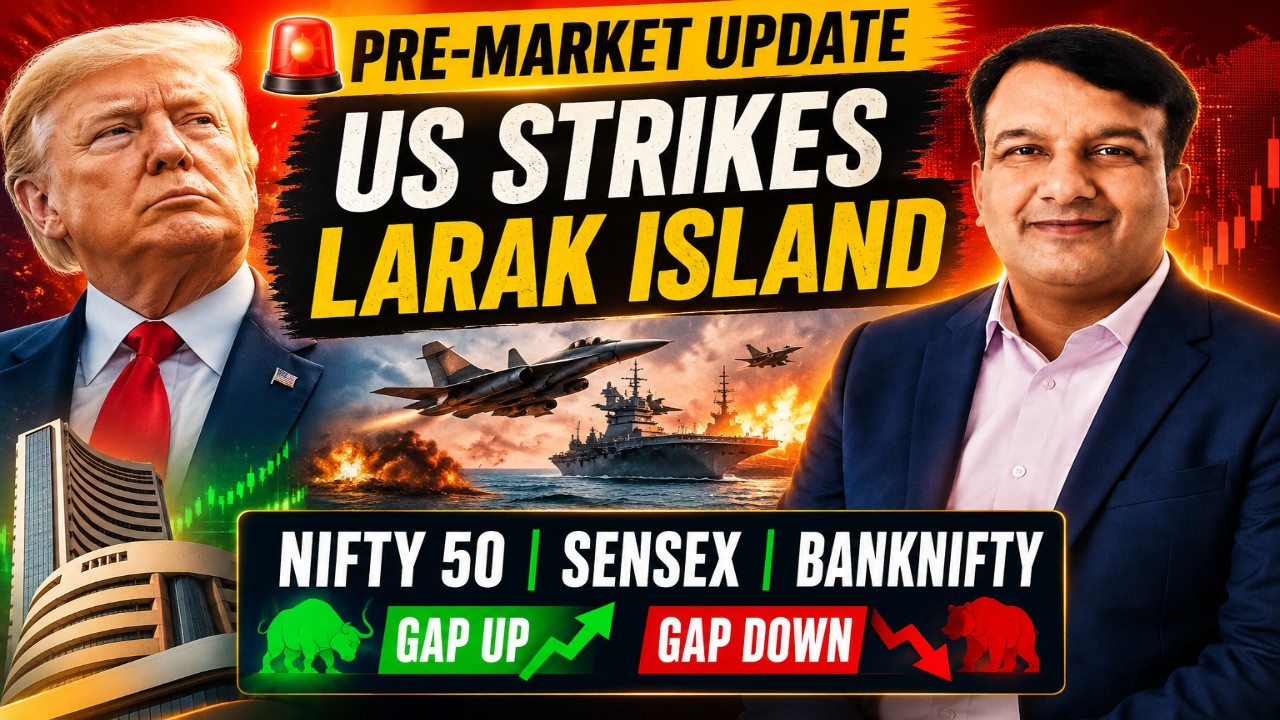 US strikes Larak Island| Gap Up Gap Down Pre-Market Update Nifty 50 Sensex Banknifty Fiis Mon 31 Aug