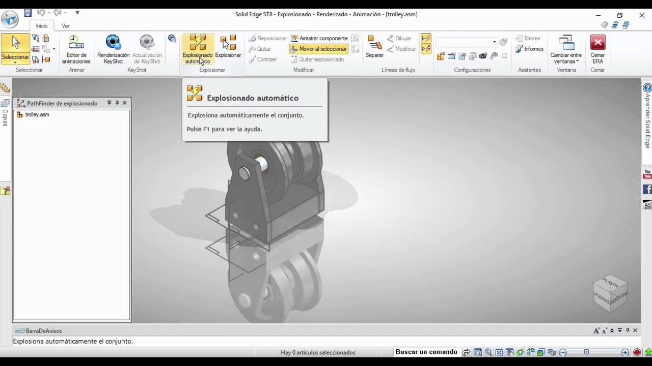 SolidEdge ST8 Tutorial 12: Planos 2D III Conjuntos y explosionados