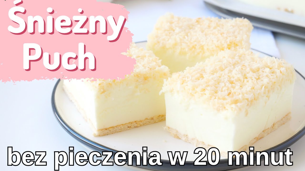 Śnieżny Puch ❄️❤️ Delikatne i pyszne Ciasto bez pieczenia 🔥