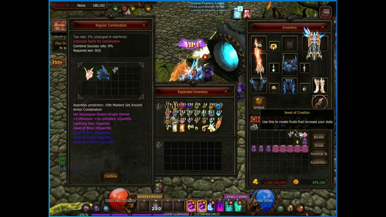 Crimson Apocalypse Set upgrade to Primordial Lightning Set MU Online Season 19