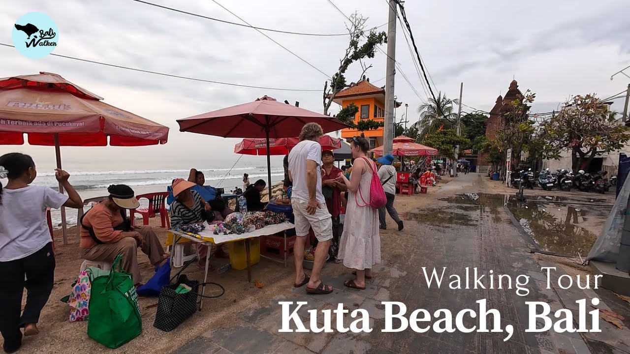 After Rain Walking Along Kuta Beach & Kuta Street Bali Ahead of Christmas 2025