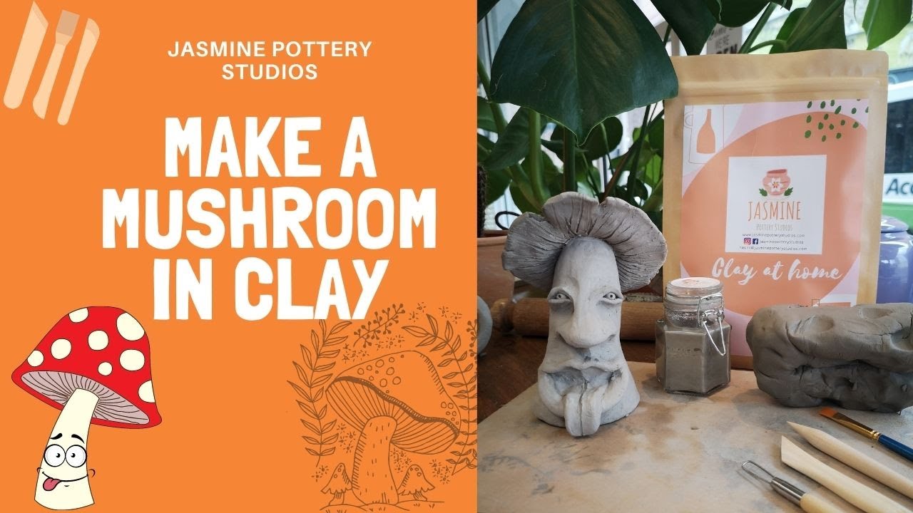 Mushroom Project - Air Dry Clay At Home - Jasmine Pottery Studios