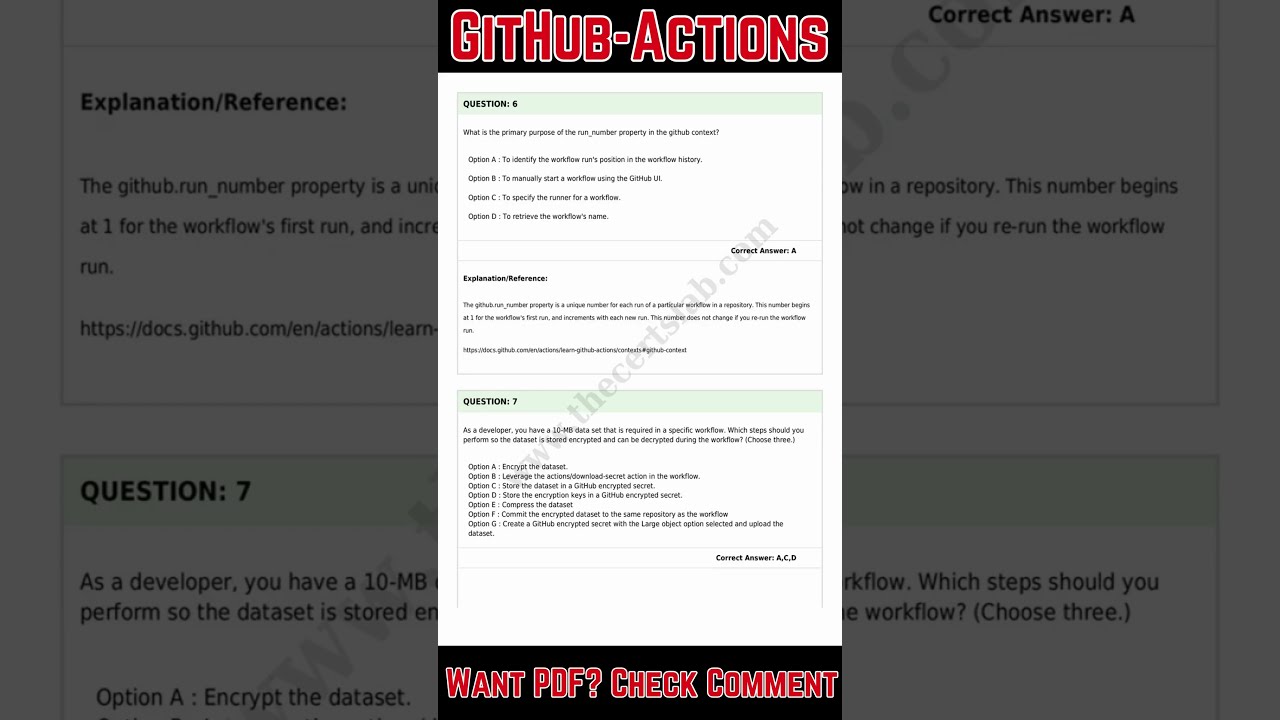 Practice Test - GitHub Actions GitHub-Actions Exam Questions