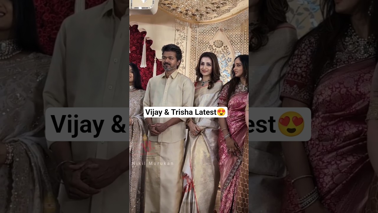 Thalapathy Vijay and Trisha Latest video at AGS Family Wedding | #vijay #trisha #thalapathyvijay