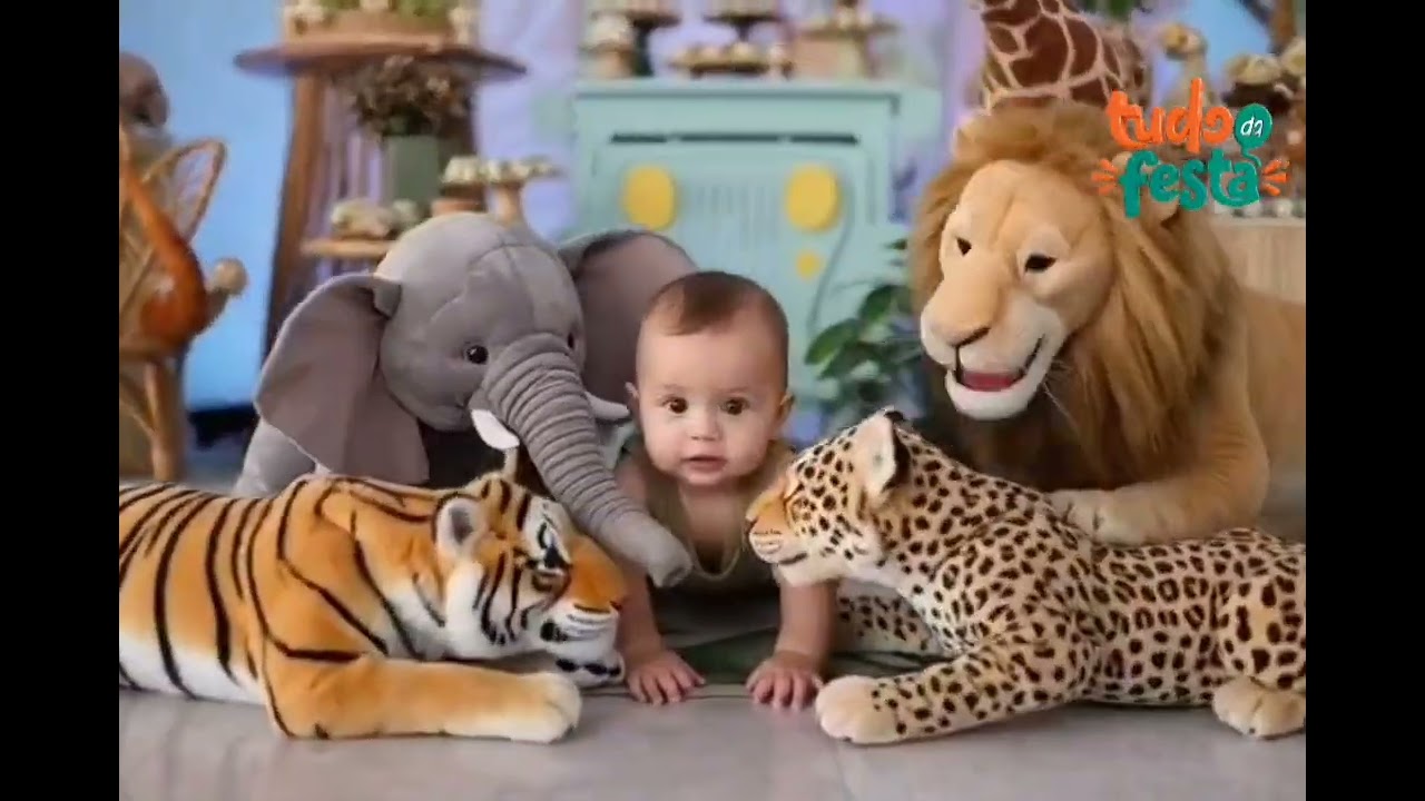 Festa Safari Verde e Bege: Inspiração de Decoração Infantil
