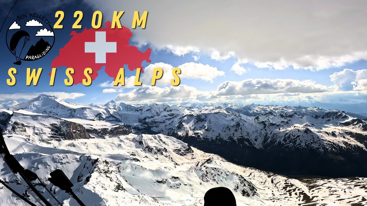 220km Paragliding Flight in the Swiss Alps #paragliding #switzerland