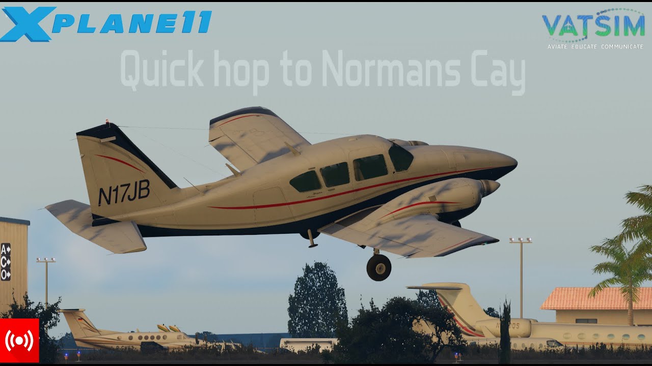 🔴X-Plane 11 Livestream | Quick hop to Normans Cay in the Alabeo Piper Aztec on Vatsim