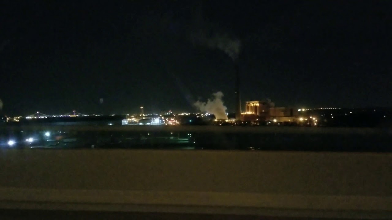 Going Over Walt Witmen Bridge Toward Philly At Night