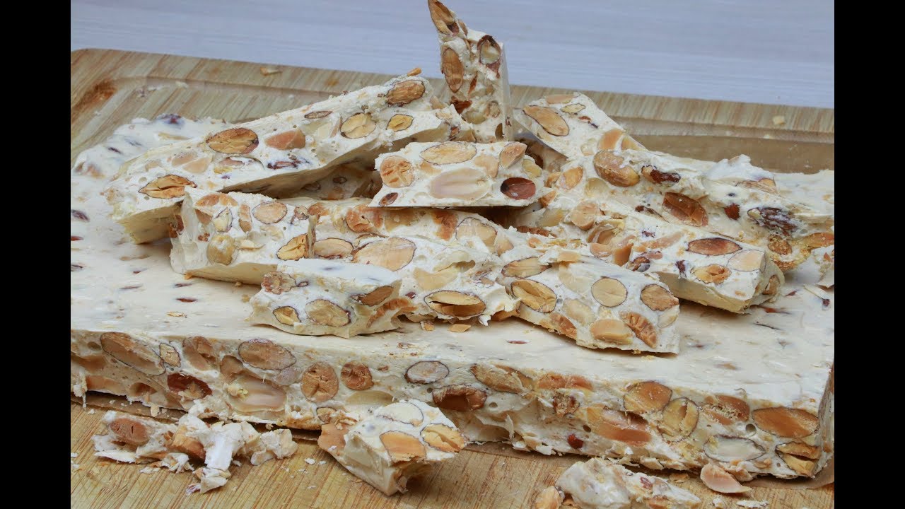 nougat facile | torrone | نوغا بيضاء معلكة لذيذة بدون طرمومتر بدون كليكوز ولاماكينة |نوجا