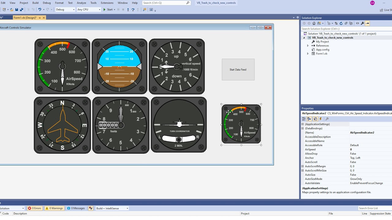 Visual Studio Aircraft Controls Demonstration