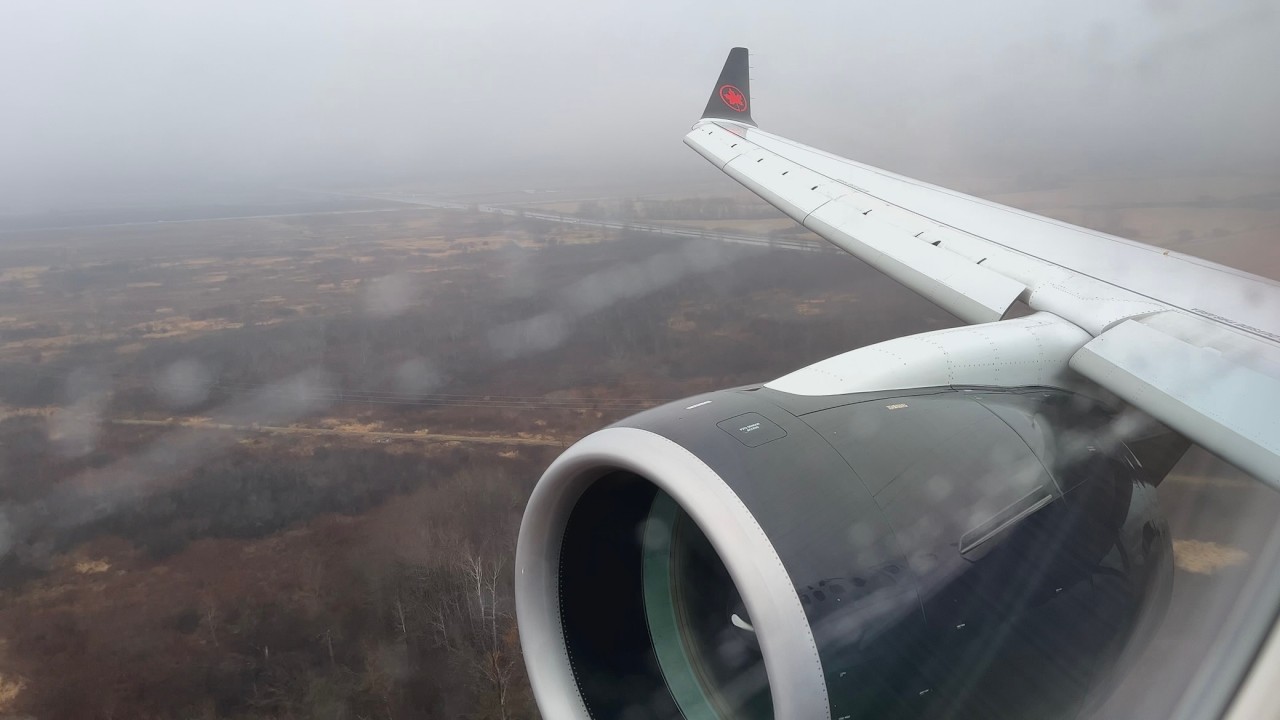 Air Canada Airbus A220-300 Cloudy Winter Landing at Ottawa Macdonald-Cartier | YYZ-YOW