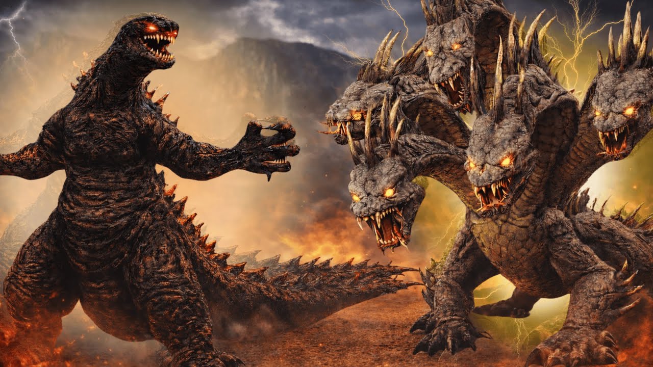 PEQUENO GODZILLA SE TRANSFORMA PARA PROTEGER O SEU PAI DE SER DEVORADO PELA GRANDE HYDRA