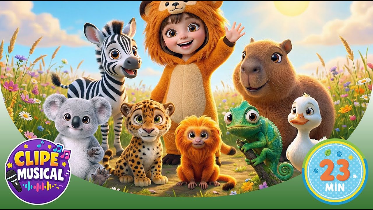 23 Min de Música Educativa para as Crianças | MIX ZOOTECA KIDS: Onça, Camaleão, Pato, Mico, Zebra...