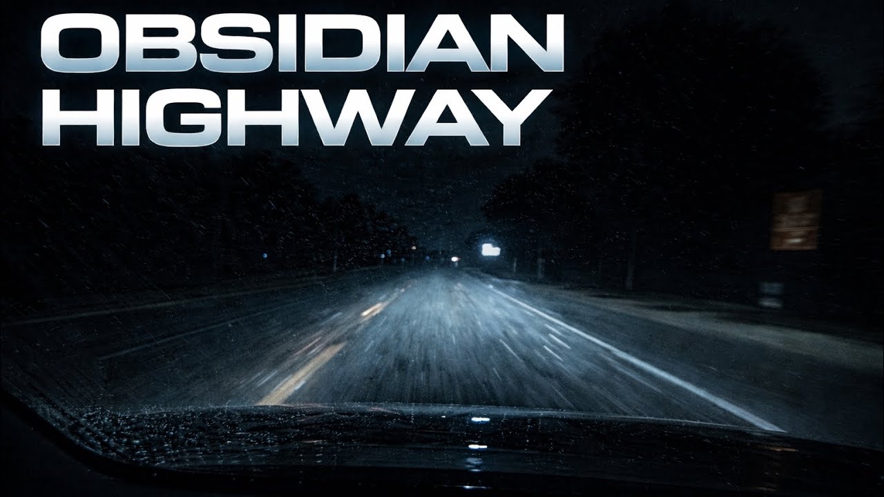 Obsidian Rain Drive  | Dark Night Highway Ambience for Focus, Relaxation & Sleep