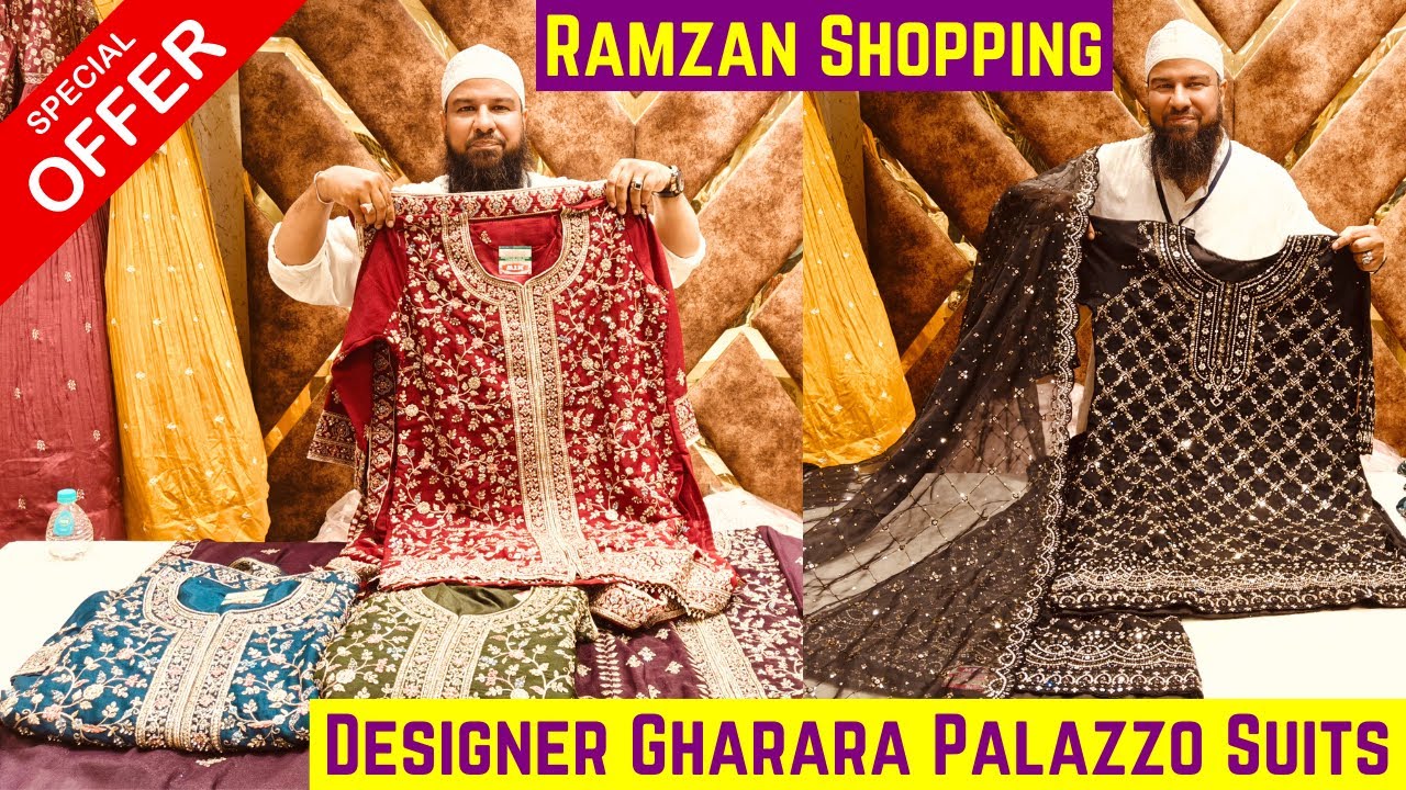 Latest Designer Bridal Partywear Readymade Gharara Palazzo Suits Ramzan Shopping In Hyderabad