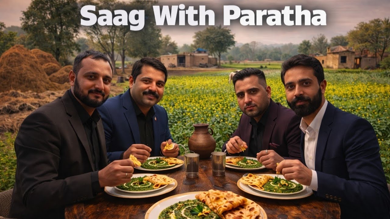"دیسی گھی میں تلا ہوا ساگ کا پراٹھا 🔥 | کھا کر مزہ آ جائے گا | بہترین ونٹر بریک فاسٹ"