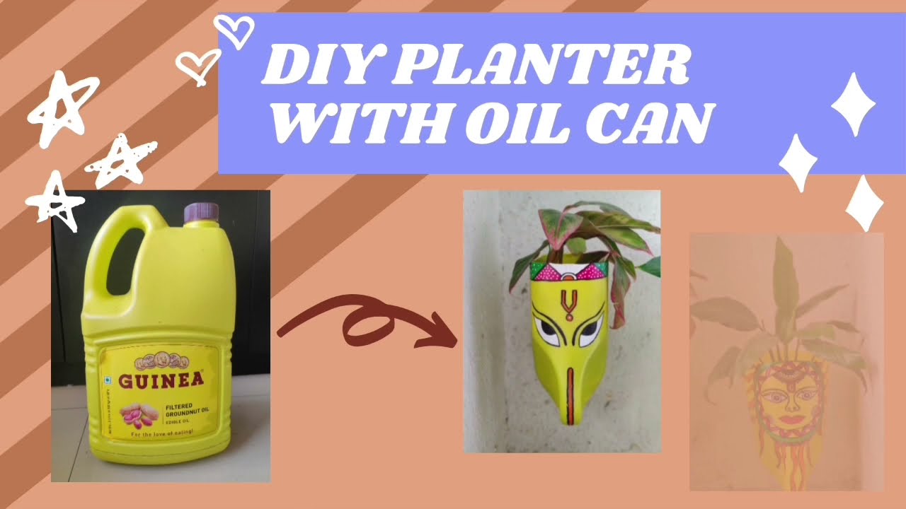 DIY Planter with Plastic Oil Can | Simple Planter making ideas | Art by Sangita