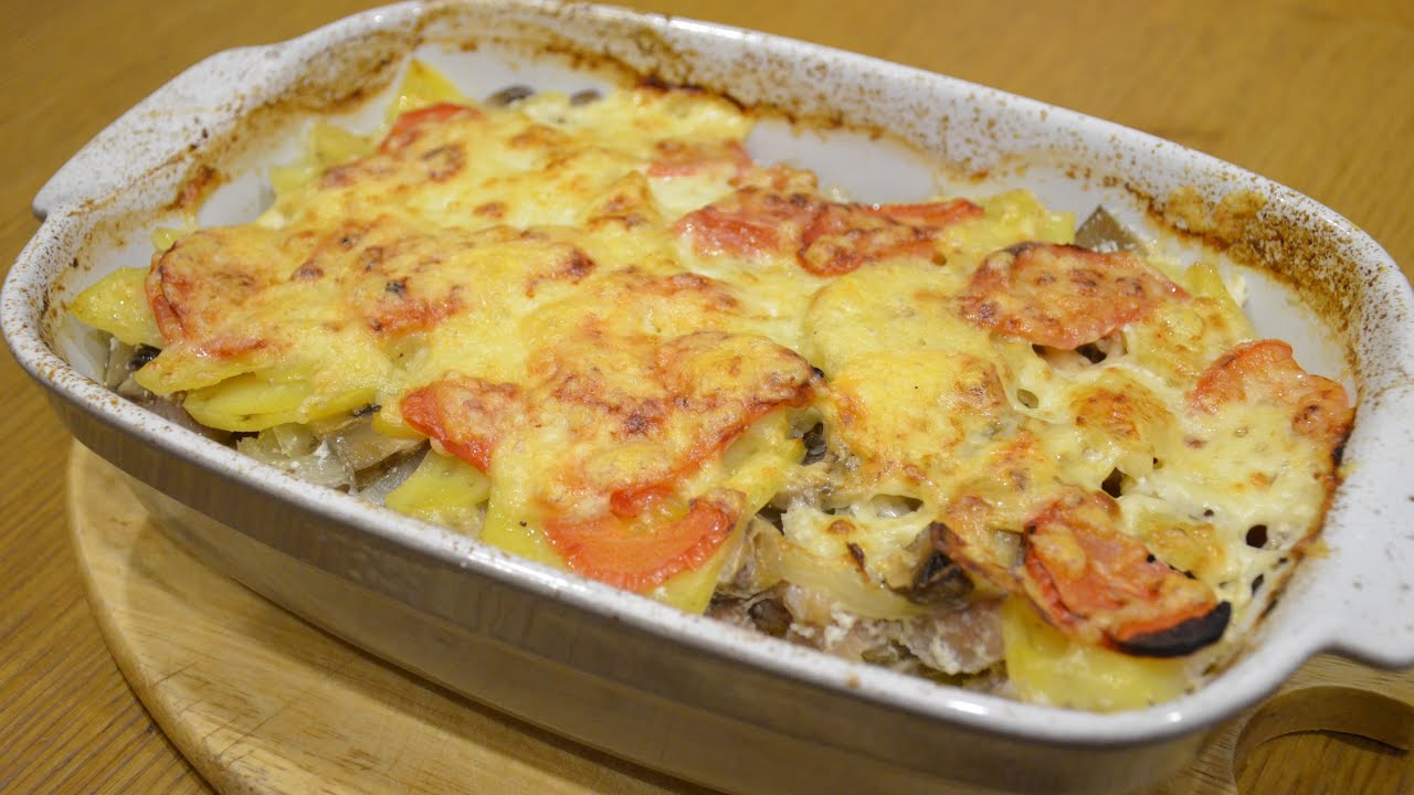 Индейка с картофелем и грибами.