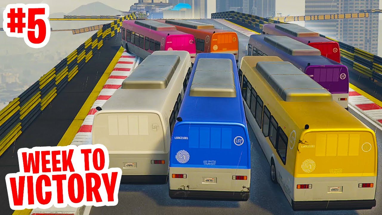 FRUSTEREND BUS PARKOUR IN DE LUCHT! // Week to Victory #5 (GTA V Online)