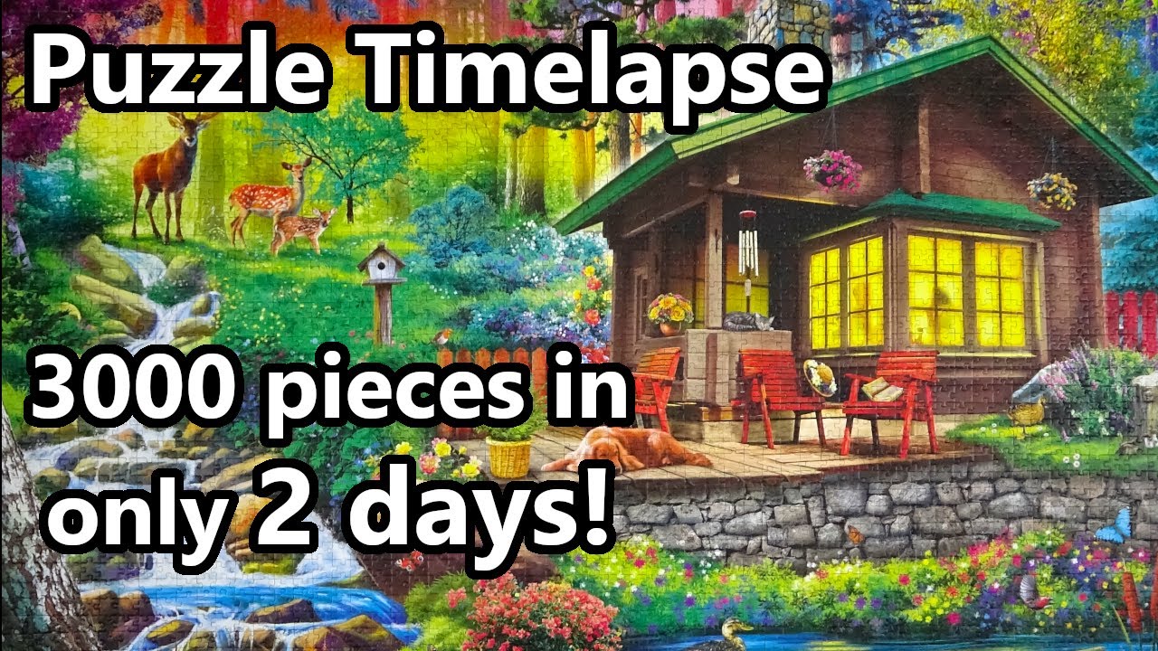 Cabin in the woods - 3000 pieces Trefl jigsaw puzzle with timelapse