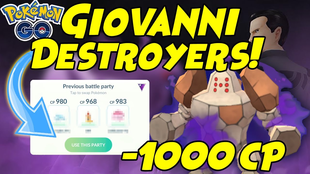 How to Beat Giovanni Shadow REGIROCK With a Team Below 1000cp in Pokemon GO!