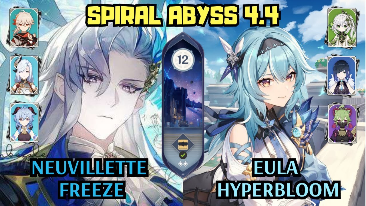 Neuvillette Freeze & Eula Hyperbloom | 4.4 Spiral Abyss Floor 12 | Genshin Impact