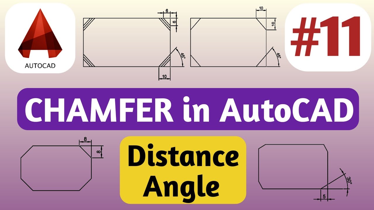 How to use Chamfer Command in AutoCAD | Chamfer Command Setting | Chamfer Angle | Chamfer in AutoCAD