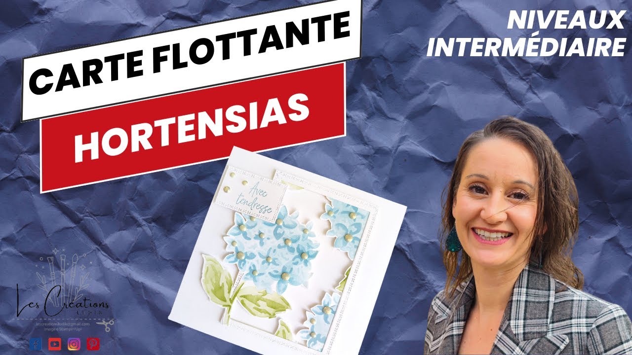 Carte flottante, hortensias
