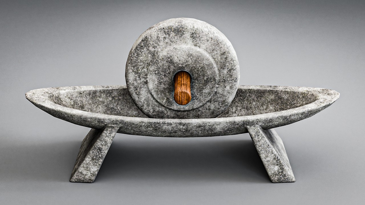 how to model this Ancient Stone Grinder in blender _  blender modeling