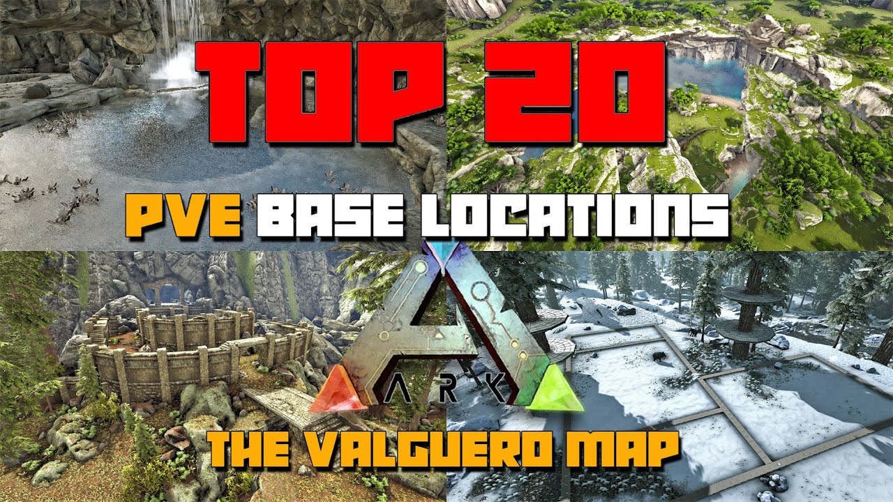 ARK: Valguero | ТОП-20 ЛУЧШИХ локаций для баз PVE!