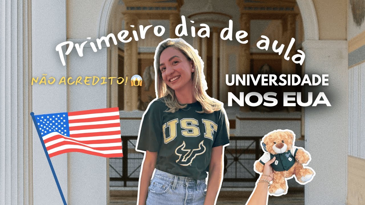 Meu Primeiro Dia de Aula na Universidade dos EUA 🎓🇺🇸 (Você Não Acredita Como Foi!)😱