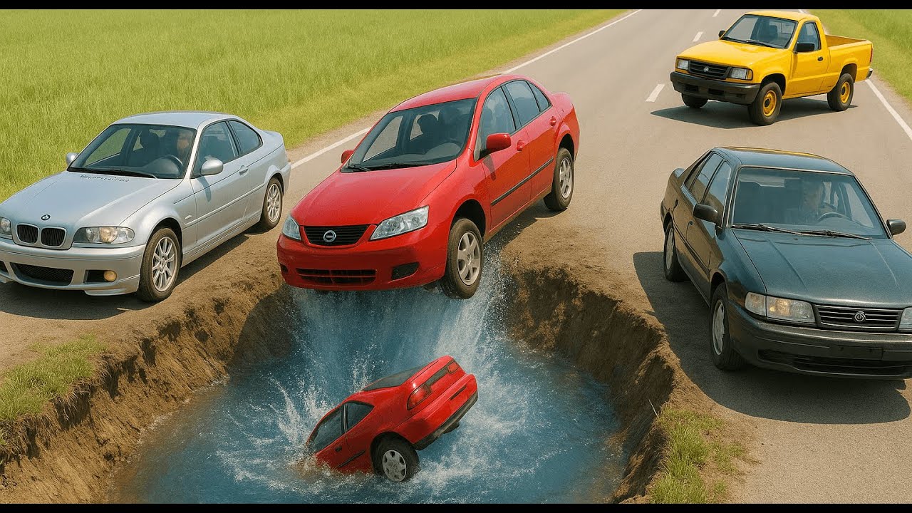 The Ultimate Water Pit Challenge &ndash; Cars vs Deep Water in BeamNG.drive