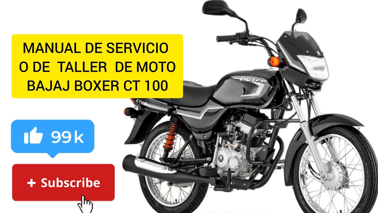 MANUAL de servicio o taller Moto BAJAJ BOXER CT 100