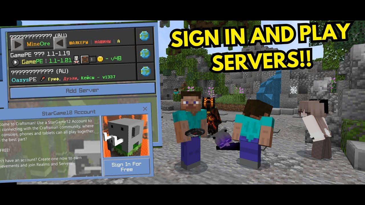 How to SIGN IN and Play on SERVERS in Craftsman: Building Craft (NEW!)