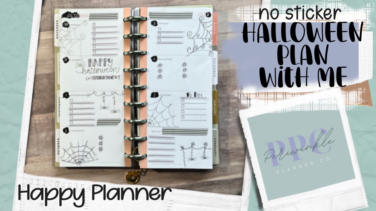 NO STICKERS | Plan With Me HALLOWEEN | Happy Planner Skinny Classic