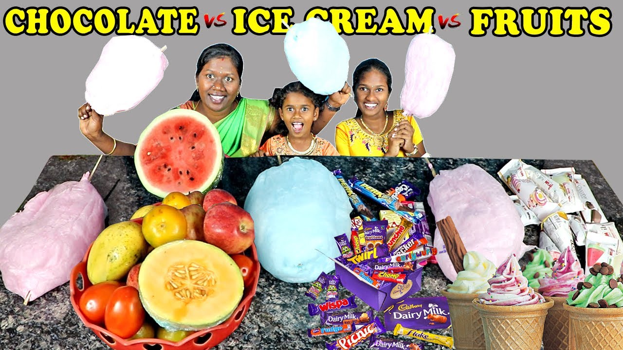 ChOColaTe VS IcE CreAm VS FrUiTs EaTiNG ChALLenGe FuN GaMe OvEr LoDed DOt MiSS IT // TaMiL FooDieS